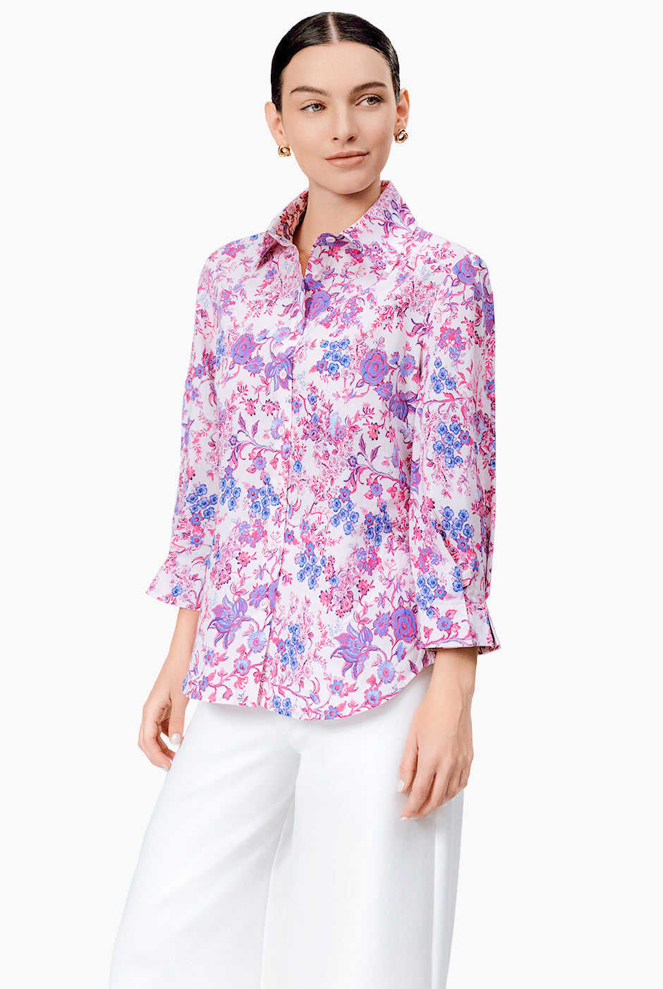 Blusa camisera recta estampada