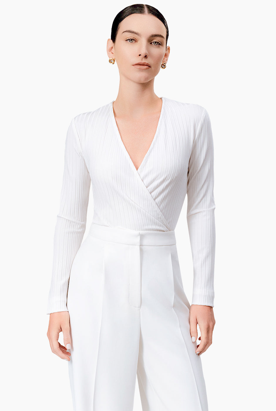 Blusa blanca de manga larga