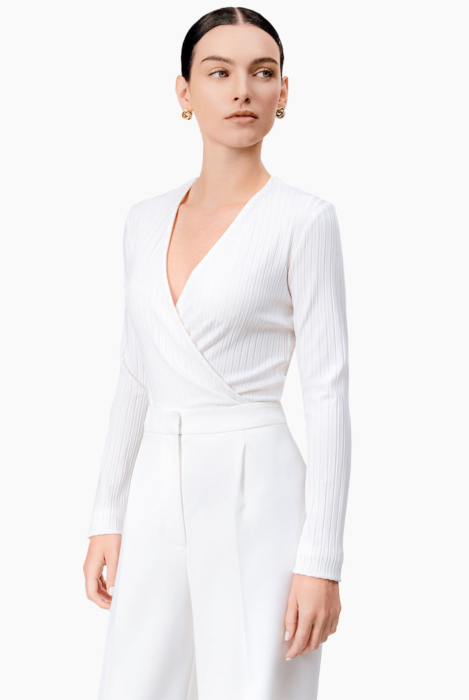 Blusa blanca de manga larga