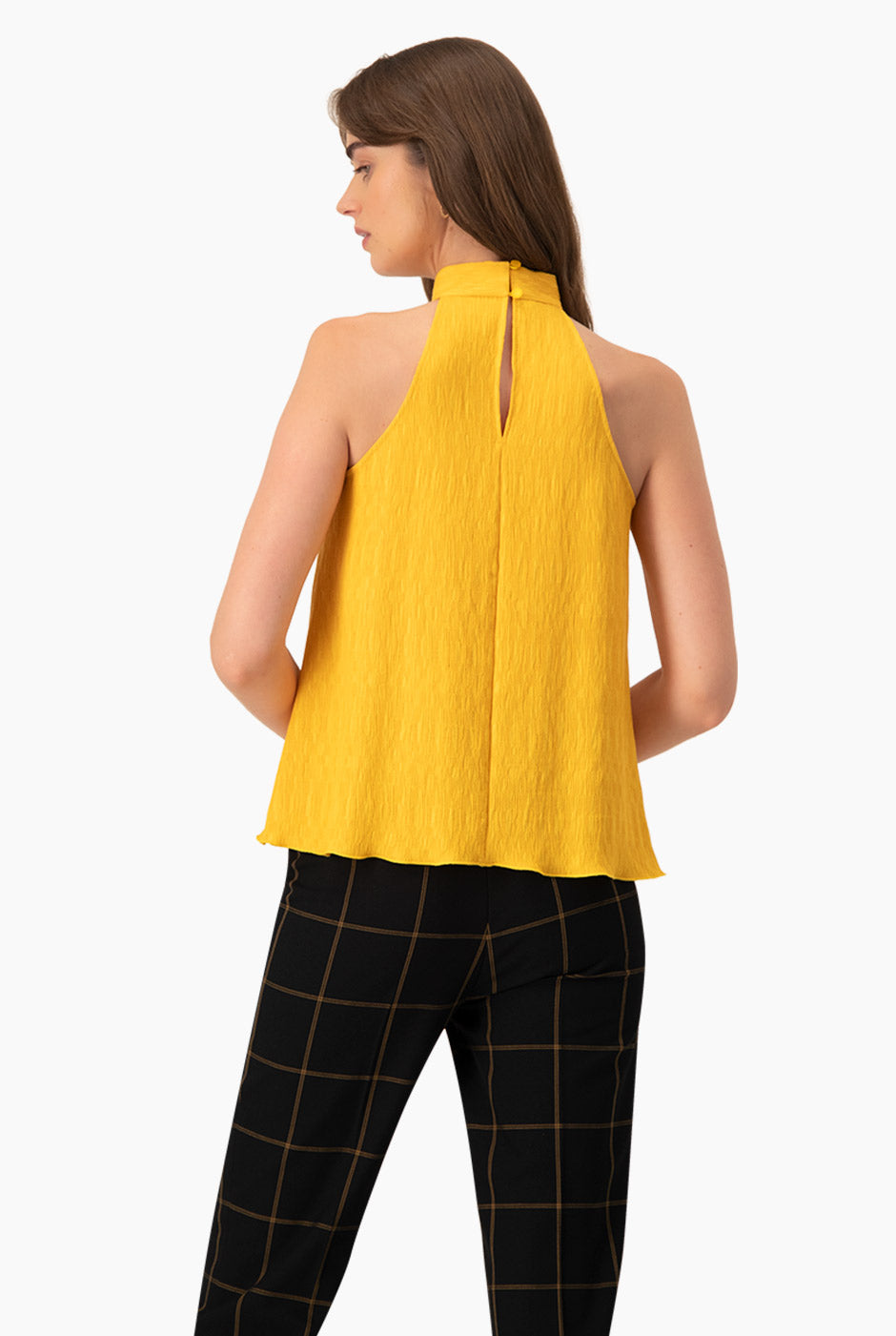 Blusa amarilla de cuello halter